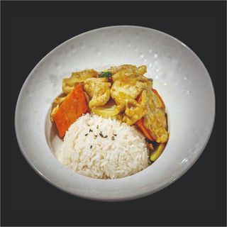 46 arroz blanco pollo y curry