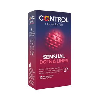 Control Sensual Dots&Lines. Estriado (12 Uds.)