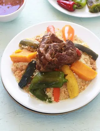 Couscous poulet + Tfaya et Lben