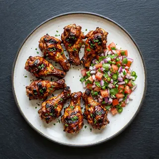 8 BBQ Chicken Wings With Kachumbari
