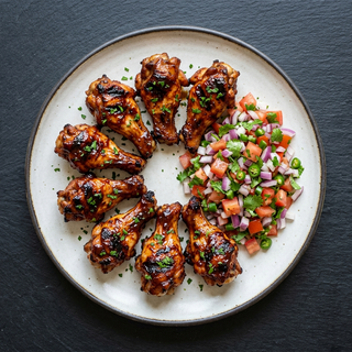 8 BBQ Chicken Wings With Kachumbari