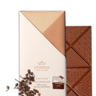 Tableta BTB De Chocolate Con Leche 56% Cacao Y Pimienta Salvaje 70 Gr