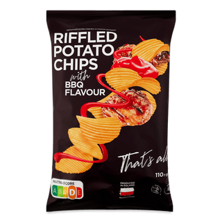 Чипси картопляні «Премія» рифлені зі смаком барбекю (110г)