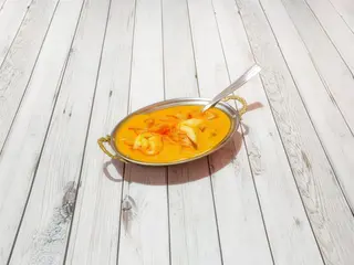 Gamba mango + arroz basmati