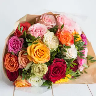 Bouquet de roses mélange 20 roses 
