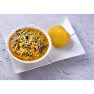 1 plate of Oha Soup With Swallow And Protein
