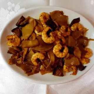 Calamares con Bambú y Setas Chinas