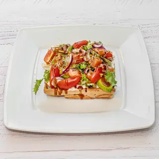 Gofry z łososiem