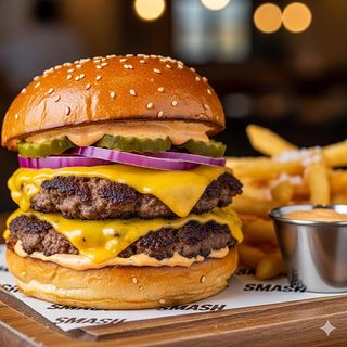 Smash double cheese burger