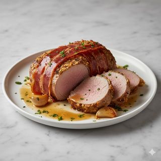 Solomillo De Cerdo Con Jamón Serrano Al Ajo