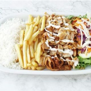 PRATO KEBAB COM ARROZ