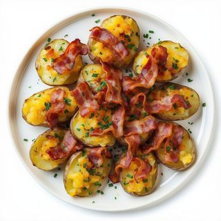 Tako fries (patata el horno con bacon )