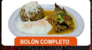 Bolón mixto + Huevo + Bistec ecuatoriano +bebida de lata