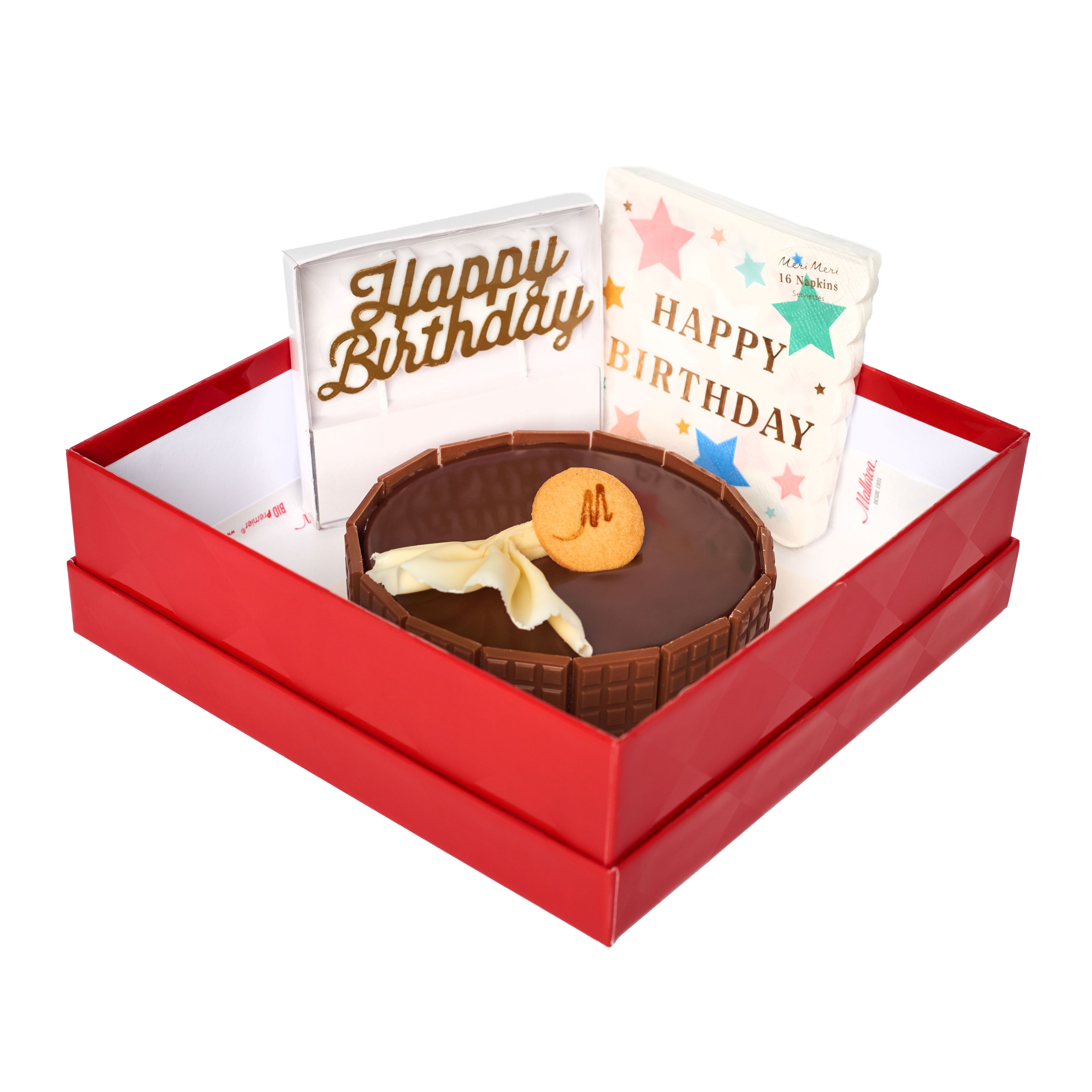 Pack Feliz cumpleaños tarta de chocolate y galleta