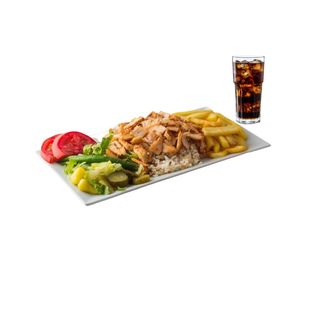 Plato kebab con arroz