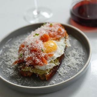 Potato toast with salmon