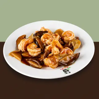 42 Gamberetti con funghi e bambù