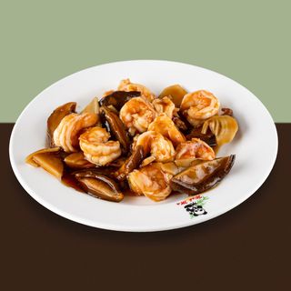 42 Gamberetti con funghi e bambù