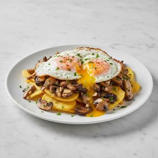 Huevos Rotos Con Setas