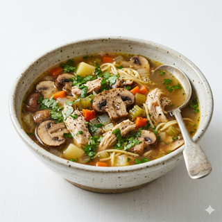 Sopa De Pollo Con Champiñones