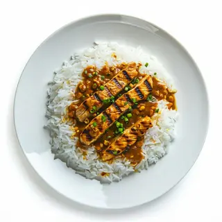 Riso alla piastra al curry vitello