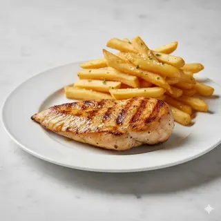Pechuga De Pollo A La Plancha Con Patatas