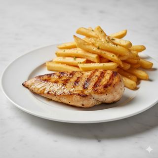 Pechuga De Pollo A La Plancha Con Patatas