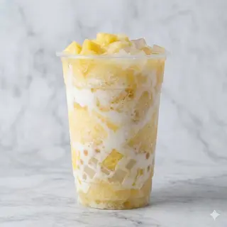 Granita all'ananas e latte di cocco