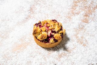 Tartaleta de crumble de frambuesa