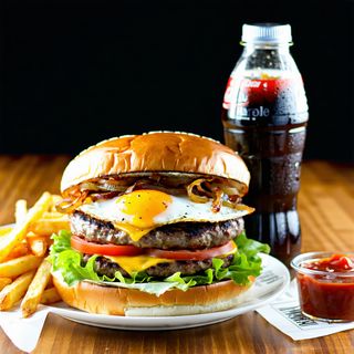 Double ML Burger + Coca-Cola