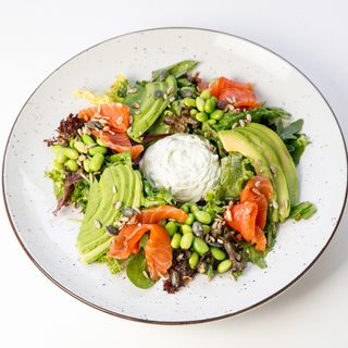 Зелений салат з лососем(280)