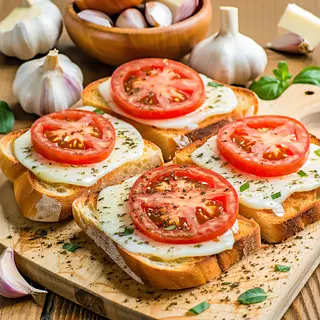 Avô d'Alho com Mozzarella e Tomate