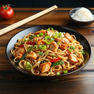 Makaron chiński z kurczakiem