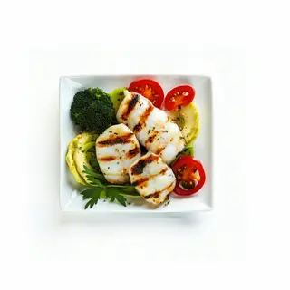 Calamar al grill amb verdures