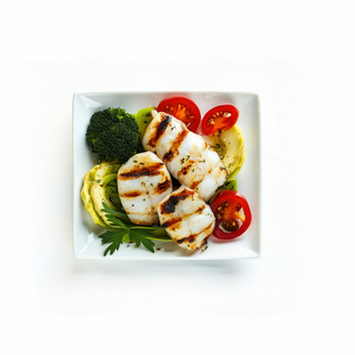 Calamar al grill amb verdures