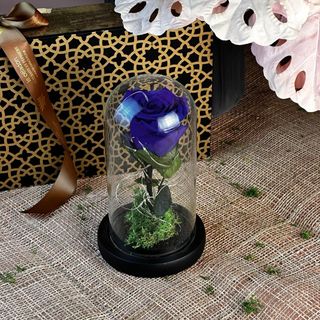 Rose éternelle bleue avec LED