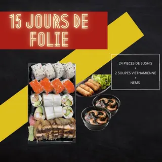 Assortiment de 24 pcs + 2 soupes vietnamiennes + Nems