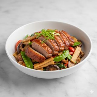 Plato De Pato Con Bambú Y Setas 