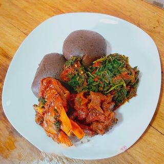 Amala and Efo riro combo