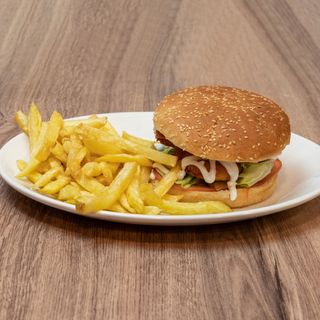 Burger De Pollo Con Patatas