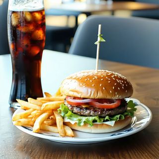 1 Beef Burger + 1Pc Chicken + Chips + Soda