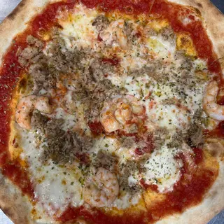 Pizza Tonno y Gambas (33 cm)