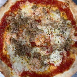Pizza Tonno y Gambas (33 cm)