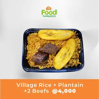 Village Rice + Plantain + 2 Beefs