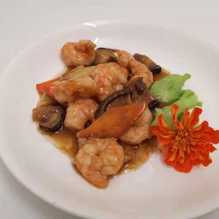 329. Gamberi Con Funghi E Bambù