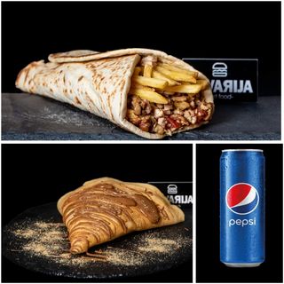 Pileći giros + palačinka Nutella + Pepsi