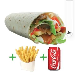 Menú Dürüm Kebab Con Carne Con Patatas Y Bebida