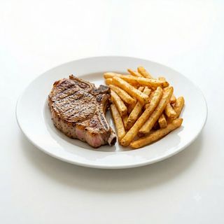 Chuleta Con Papas Y Ensalada