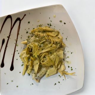 Filetto di rombo scottato con carciofi