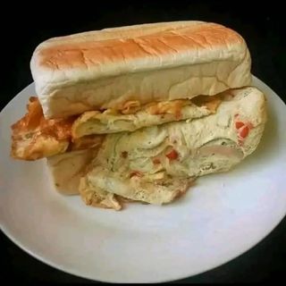 Tasty compress bread and egg